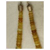 925 Jay King DTR Sterling & Yellow Opal Beaded Necklace, Bracelets & Earring Set