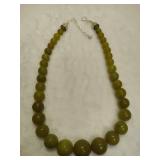 925 Jay King DTR Green Amber Beaded Necklace