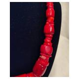 925 Jay King DTR Red Coral Necklace & Bracelet Set