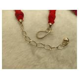925 Jay King DTR Red Coral Necklace & Bracelet Set