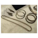 Lot of Assorted Silver Tone Jewelry
