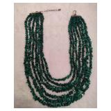 925 Jay King DTR Seven Strand Malachite Waterfall Necklace
