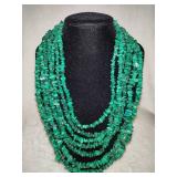 925 Jay King DTR Seven Strand Malachite Waterfall Necklace