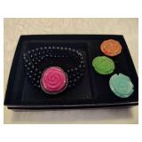 Carved Roses 4-in-1 Interchangeable Bracelet