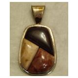 925 Jay King DTR Petrified Wood Mix & Stone Pendant & Cuff Bracelet