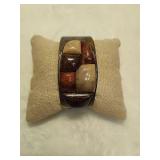 925 Jay King DTR Petrified Wood Mix & Stone Pendant & Cuff Bracelet