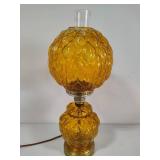 Boudoir Double Ball Amber Color Glass Lamp