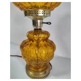 Boudoir Double Ball Amber Color Glass Lamp
