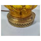 Boudoir Double Ball Amber Color Glass Lamp
