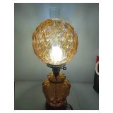 Boudoir Double Ball Amber Color Glass Lamp