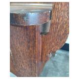 Antique Oak Seated Hall Tree w/Mirror