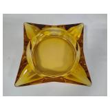 Amber Glass Vintage Ashtrays