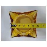 Amber Glass Vintage Ashtrays