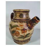 Japanese Hand Carved & Hand Painted Clay Pottery