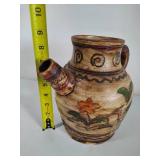 Japanese Hand Carved & Hand Painted Clay Pottery
