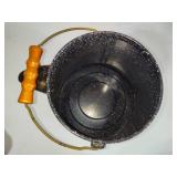 Vintage Large Speckled Black Enamelware Coffee Pot