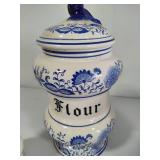 Blue Onion Five Piece Vintage Canister Set