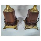 Set of Cranberry Glass Vintage Lamps