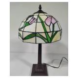 Tiffany Style Butterfly & Flower Stained Glass Table Lamp