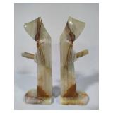 Carved Onyx Bookends