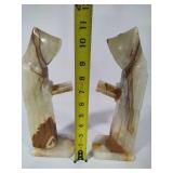Carved Onyx Bookends