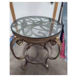 Metal Framed Glass Top Table