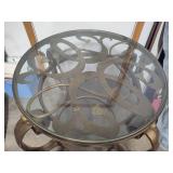 Metal Framed Glass Top Table