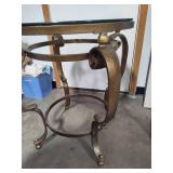 Metal Framed Glass Top Table