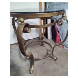 Metal Framed Glass Top Table