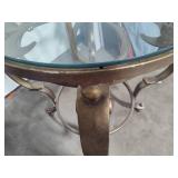Metal Framed Glass Top Table