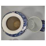 Blue & White Decorative Vase & Canister