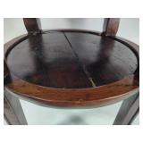 Hand Carved Wood Table w/Marble Top
