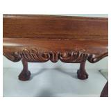 Claw Foot Marble Top End Table