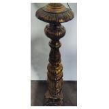Victorian Free-Standing Brass Lamp w/Opalescent Shade
