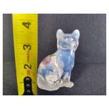 Fenton Glass Cat Figurine - Hand Painted & Signed