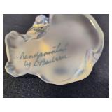 Fenton Glass Cat Figurine - Hand Painted & Signed