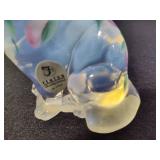 Fenton Glass Cat Figurine - Hand Painted & Signed