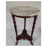 Mahogany Wood Plant Stand w/Marble Top