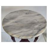 Mahogany Wood Plant Stand w/Marble Top
