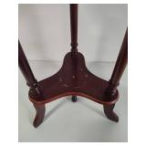 Mahogany Wood Plant Stand w/Marble Top