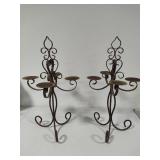 Two Metal Candle Holders