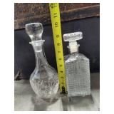 Four Glass/Crystal Decanters w/Lids
