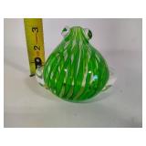 Hand Blown Art Glass Frog with Millifori Eyes