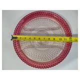 Indiana Glass Ruby Flash Diamond Point Serving Platter
