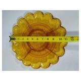 Brockway Glass American Concord Amber Round Relish Dish & Dip Bowl