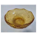 Brockway Glass American Concord Amber Round Relish Dish & Dip Bowl