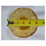 Brockway Glass American Concord Amber Round Relish Dish & Dip Bowl