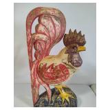 Large Hand Carved Wood Folk Art Rooster