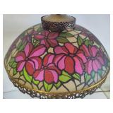 Vintage Floral & Brass Tone Lamp