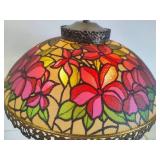 Vintage Floral & Brass Tone Lamp